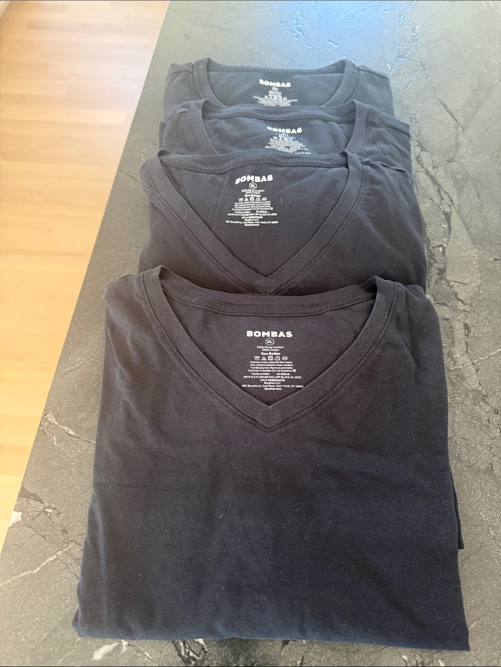 Bombas Men’s Black V-Neck Short Sleeve Tee Pack